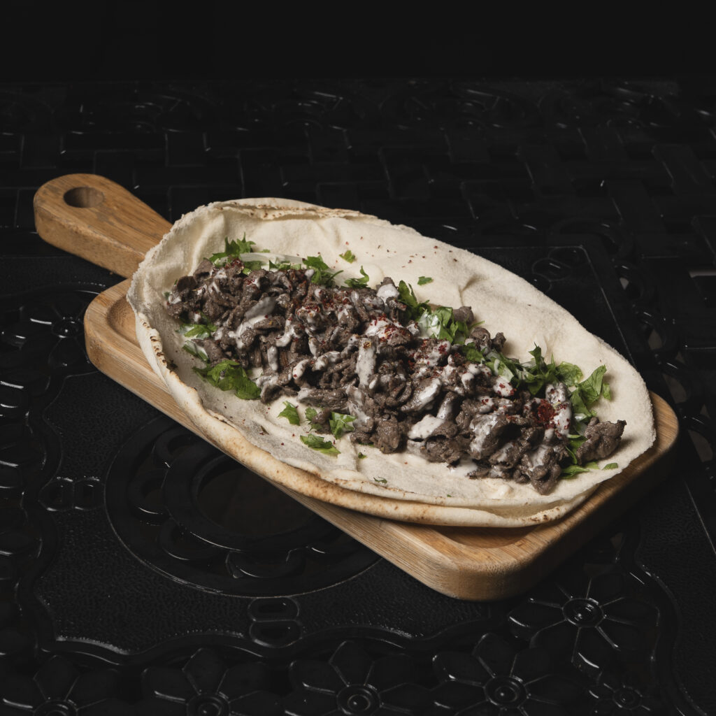Beef Shawarma Arabic Bread Sandwich – ساندويش شاورما لحم خبز عربي
