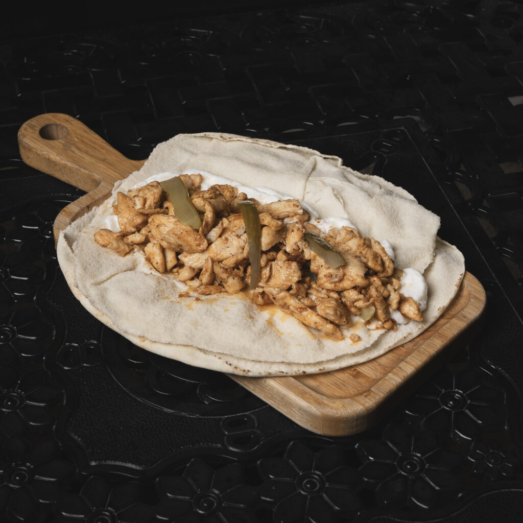 Chicken Shawarma Arabic Bread Sandwich – ساندويش شاورما دجاج خبز عربي
